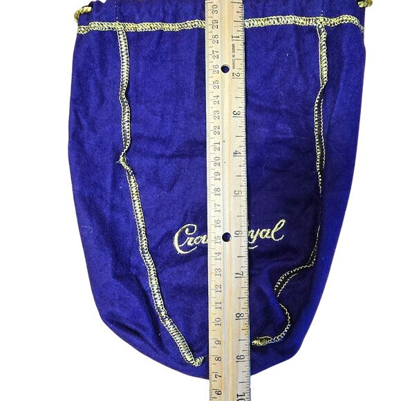 Lot of 5 Different Sizes Crown Royal Bags 13", 10", 9" Purple with Gold Pulls - Picture 6 of 8